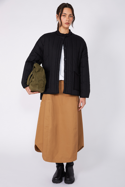 case skirt / dark camel