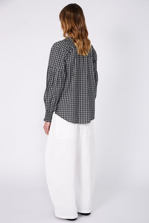 centric top / black|white check