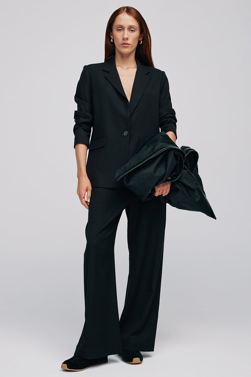 coached tailored pant / black