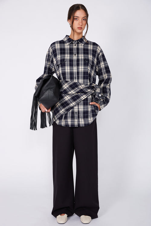 coached tailored pant / black