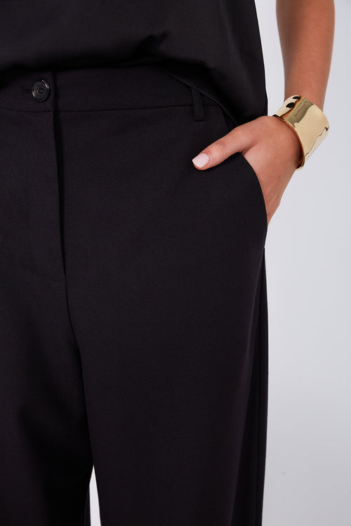 coached tailored pant / black