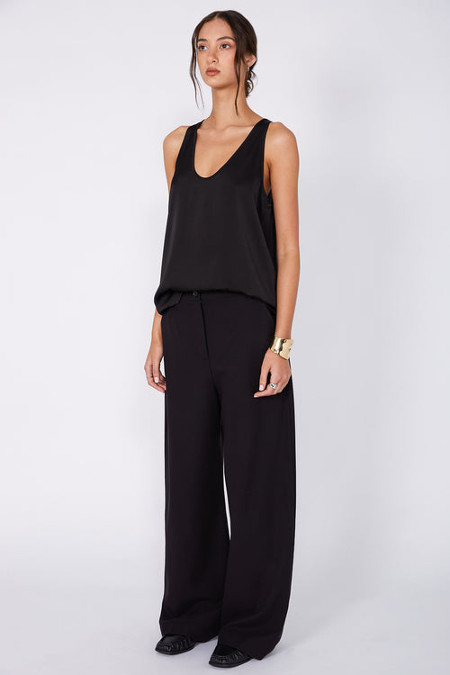 coached tailored pant / black