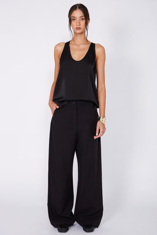 coached tailored pant / black