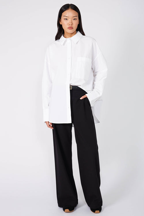 coached tailored pant / black