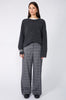coached tailored pant / grey marle plaid
