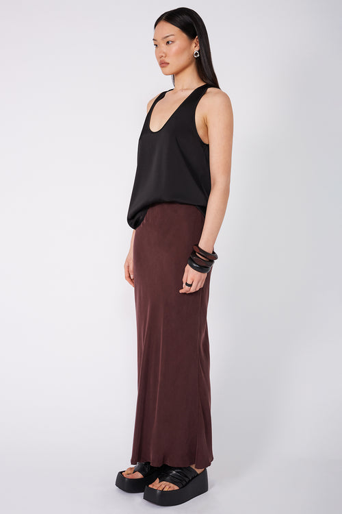 column bias maxi skirt / sangria