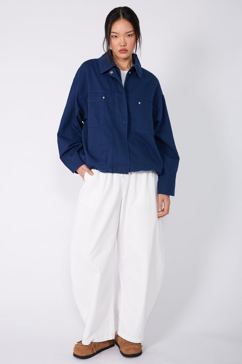 conceal cropped shacket / Biro blue