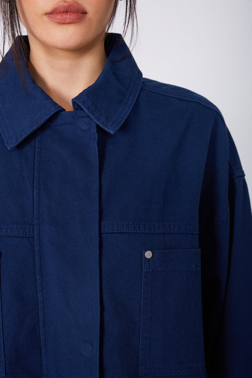 conceal cropped shacket / Biro blue