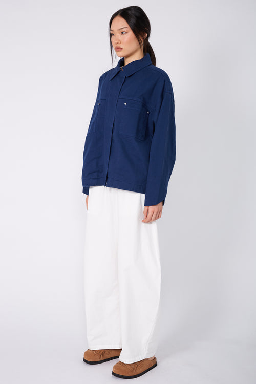 conceal cropped shacket / Biro blue