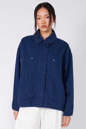 conceal cropped shacket / Biro blue