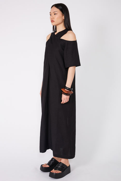 confine maxi dress / black