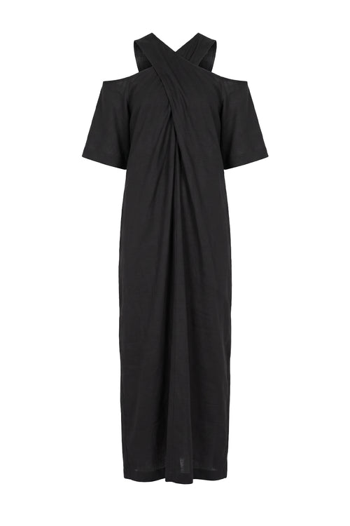 confine maxi dress / black