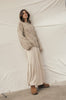 corded cable sweater / mist nude fleck