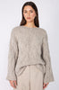 corded cable sweater / mist nude fleck