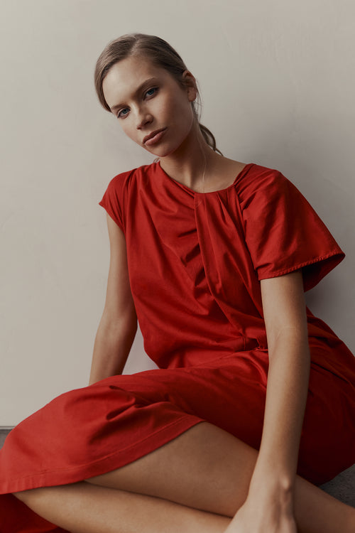 course midi dress / deep red