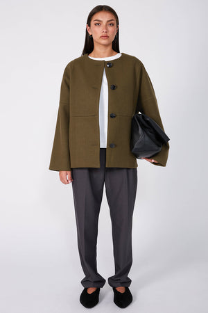 cres coat / olive marle