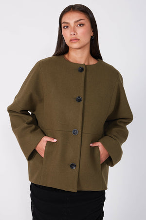 cres coat / olive marle