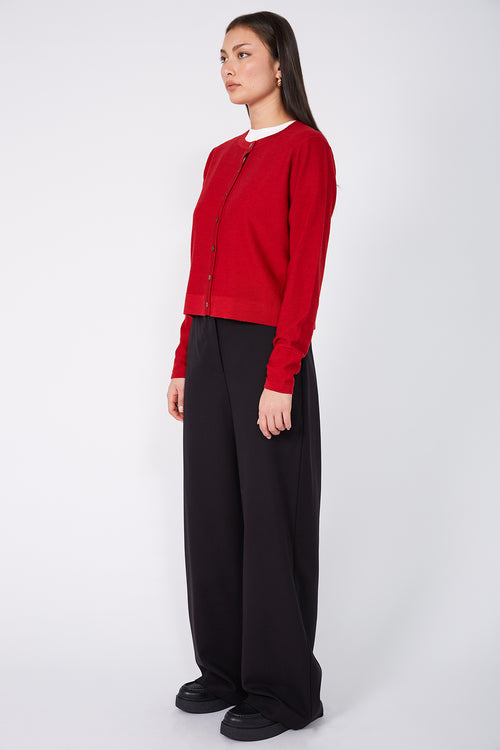 crisp cardi / red
