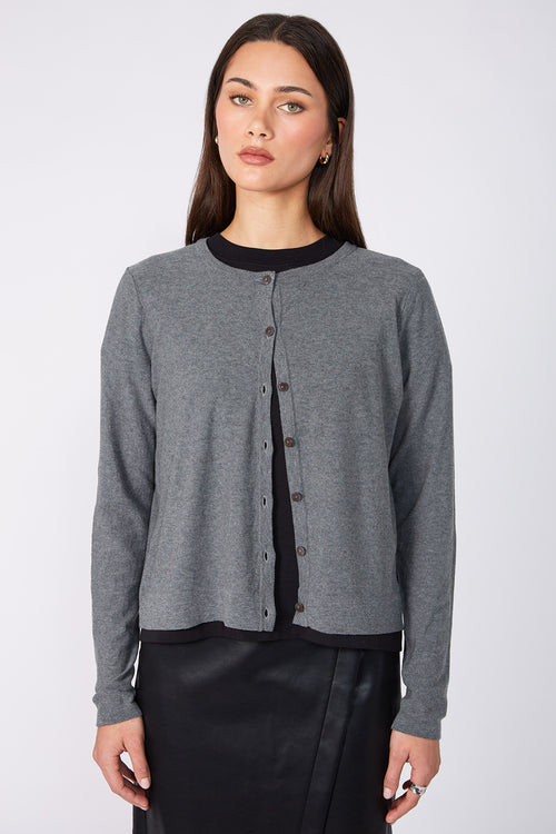 crisp cardi / grey marle