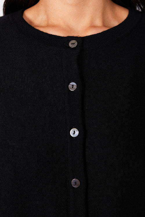 crisp cardi / black merino