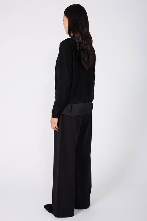 crisp cardi / black merino