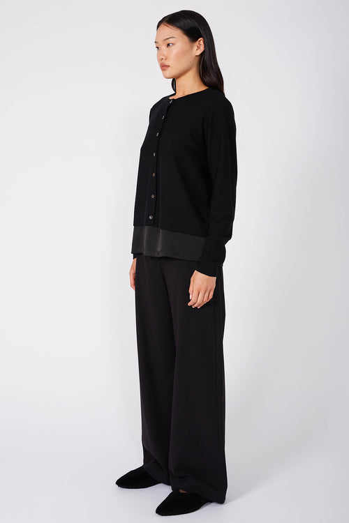 crisp cardi / black merino