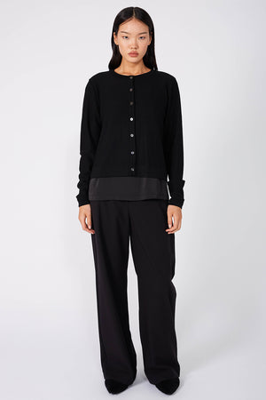 crisp cardi / black merino
