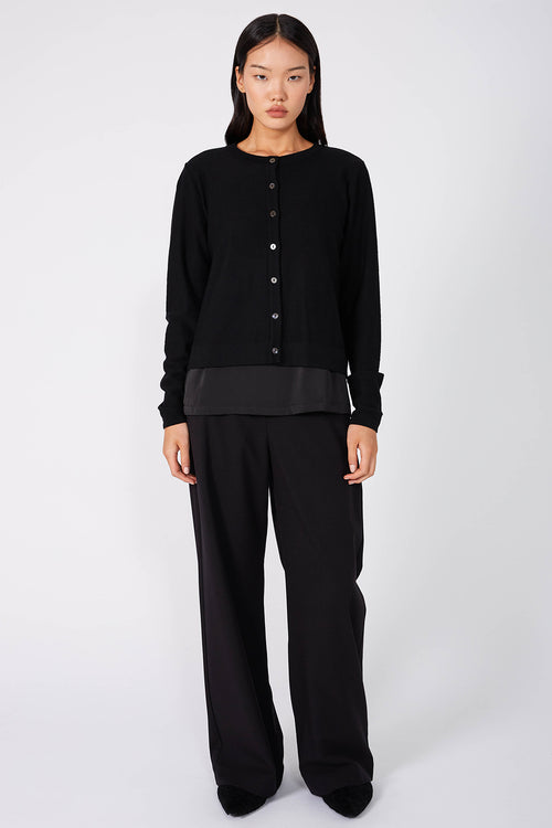 crisp cardi / black merino
