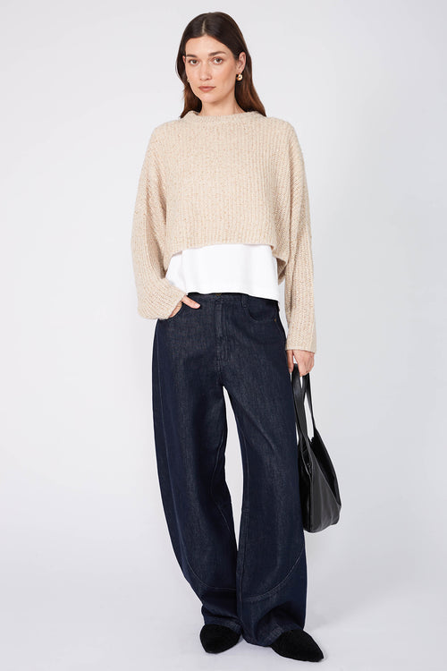 croppy sequin sleeve / caramel