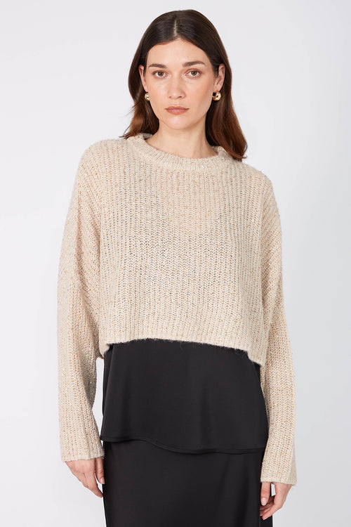 croppy sequin sleeve / caramel