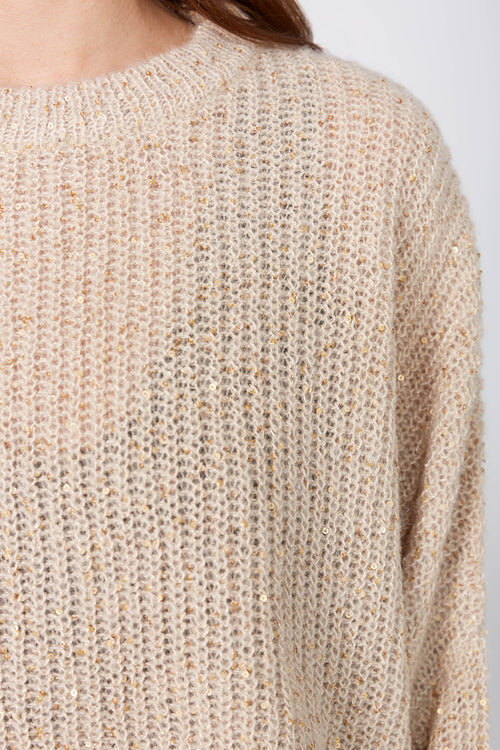 croppy sequin sleeve / caramel