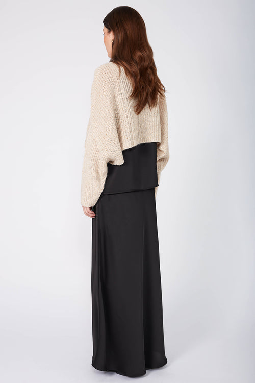 croppy sequin sleeve / caramel