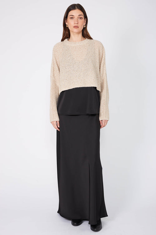 croppy sequin sleeve / caramel