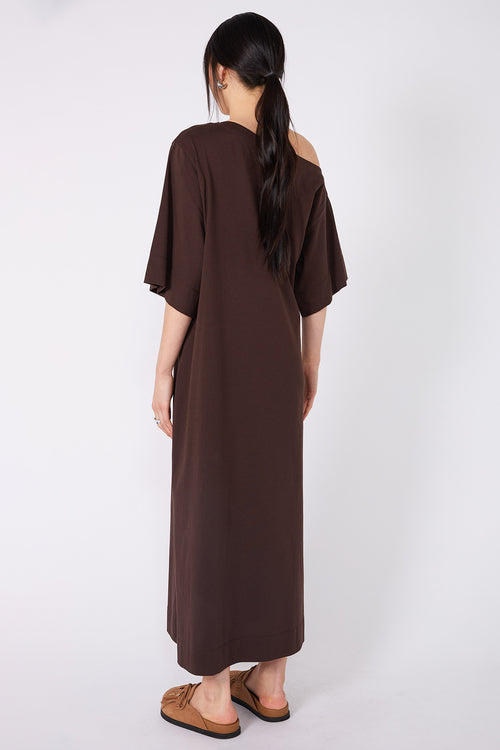 direction midi dress / chocolate brown