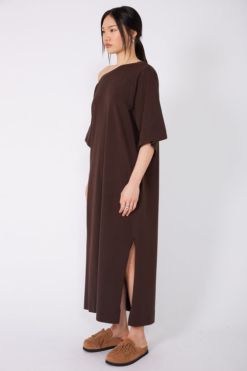 direction midi dress / chocolate brown