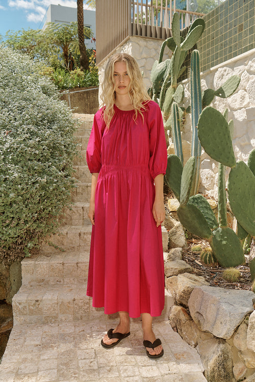 disperse midi dress / dark rose