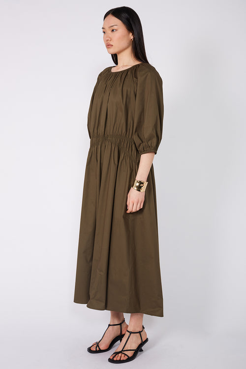 disperse midi dress / khaki