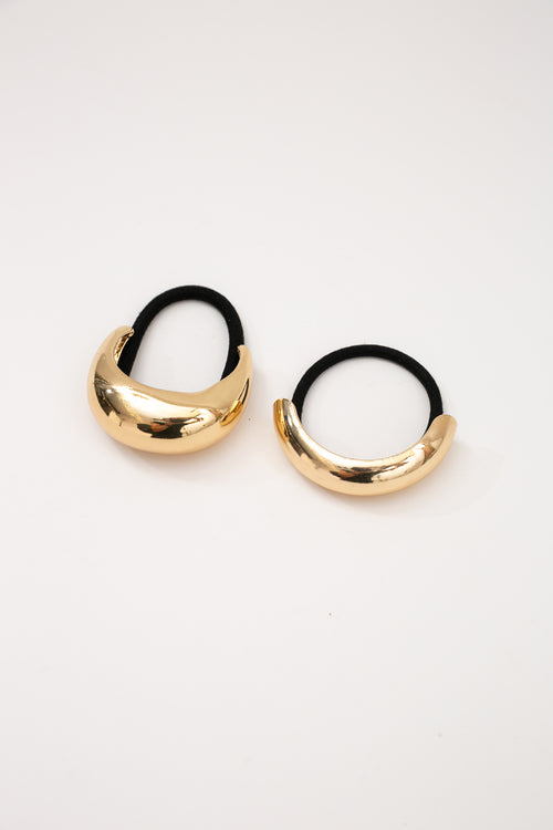 dome hair tie set / gold