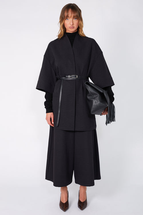 double belt / black