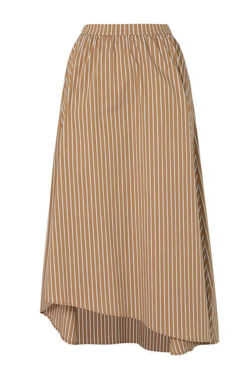 drift skirt / camel|white stripe