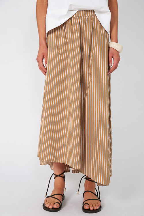 drift skirt / camel|white stripe