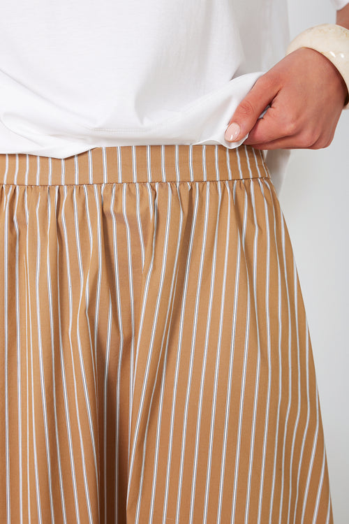 drift skirt / camel|white stripe