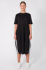 gains short sleeve spin dress / black|white