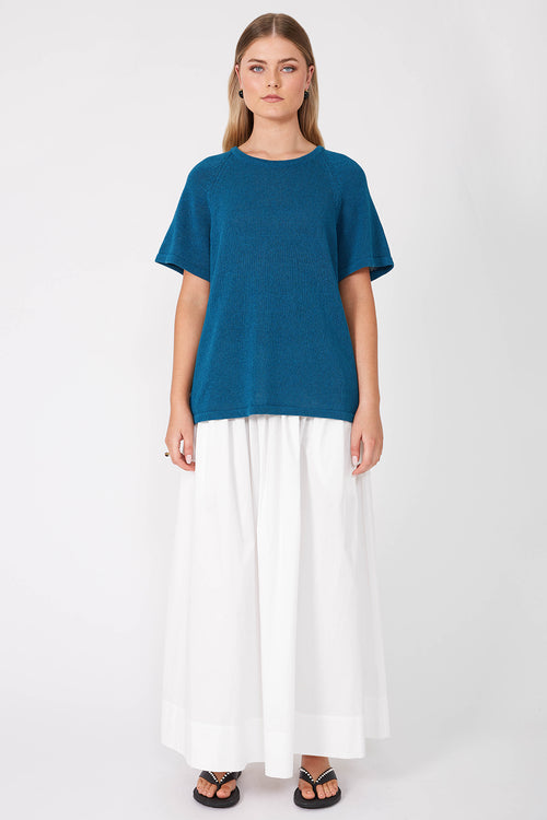 jet tee sweater / teal blue
