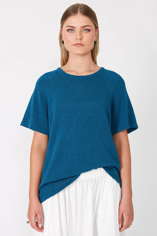 jet tee sweater / teal blue
