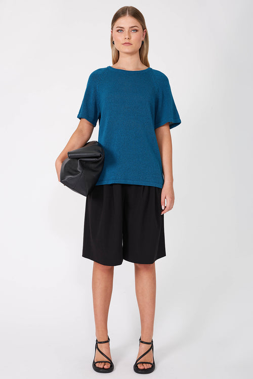 jet tee sweater / teal blue