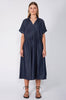 bevel midi dress / indigo blue