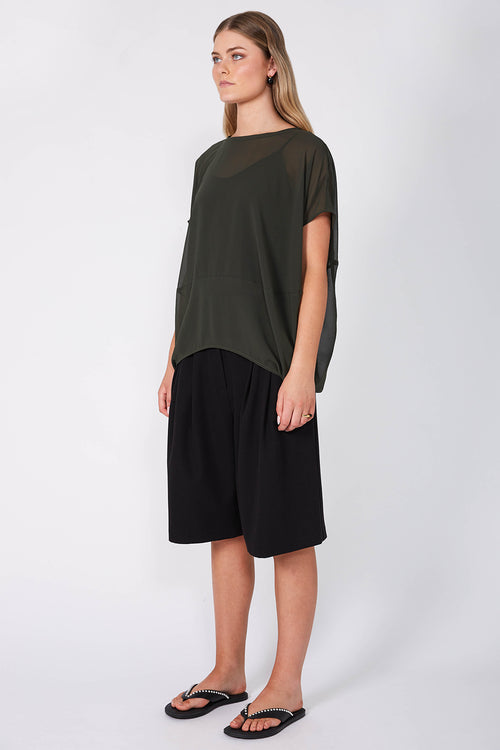 spin tee / artillery green