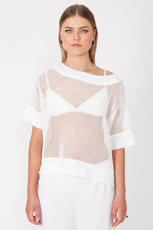 chord mesh top / white