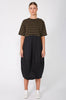 headspin dress / black|khaki wide stripe